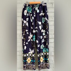 Zara Floral Wide Leg Satin Pants